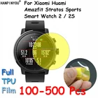 100 шт.лот, спортивные Смарт-часы Xiaomi Huami Amazfit Stratos Pace 2 2S с полным покрытием, Прозрачная мягкая защитная пленка из ТПУ для экрана