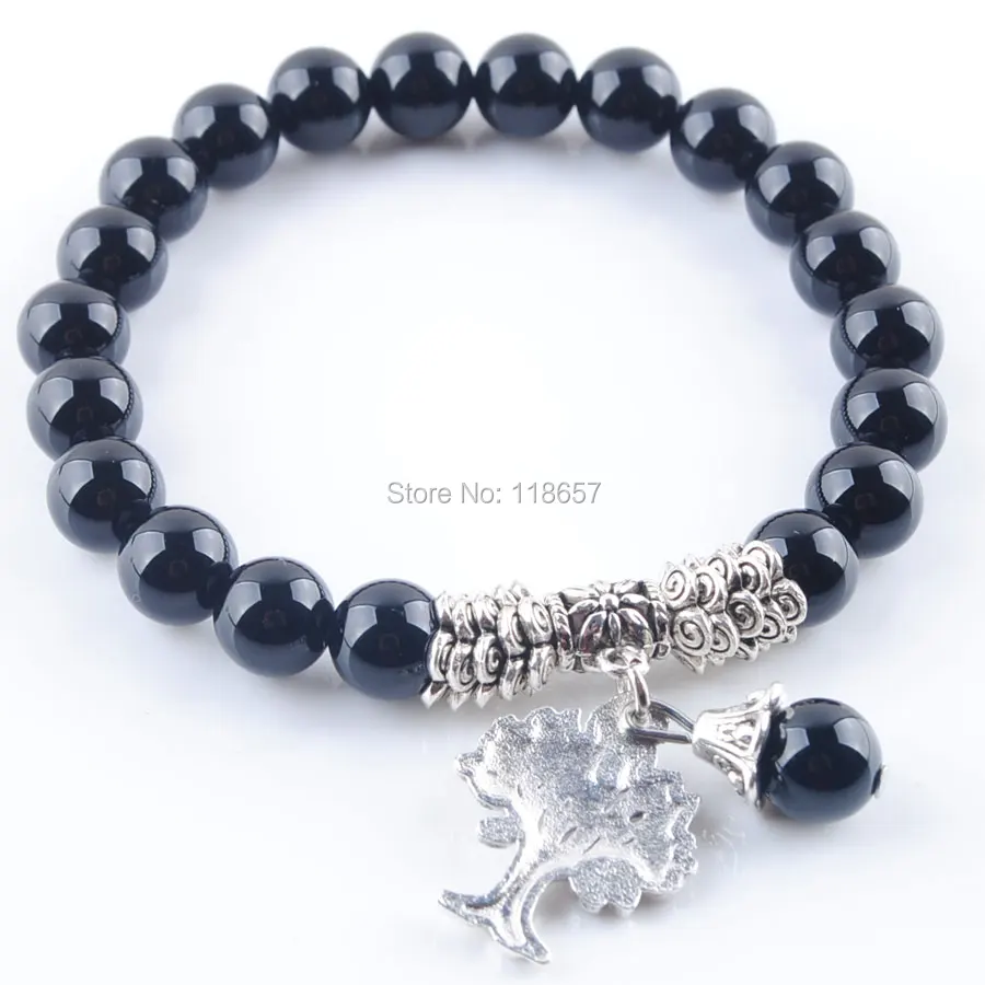 YOWOST Free Shipping Natural Gem Stone Bracelet Mala Beads Tree Of Life Charms Meditation Ethnic For Women Jewelry IBK324 | Украшения и