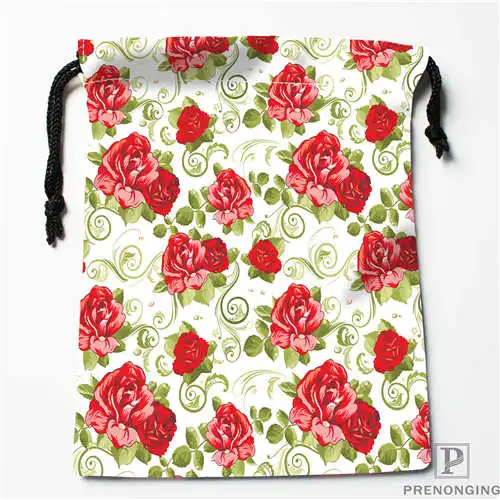 Пользовательские печати цветок-обратно (1) Drawstring хозяйственные сумки дорожный