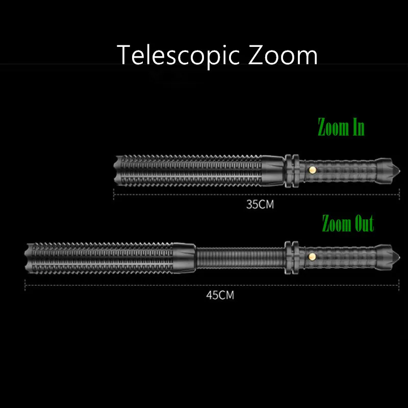 ZPAA мощный светодиодный фонарик Zoom XML L2 T6 для самозащиты длинный бейсбольный