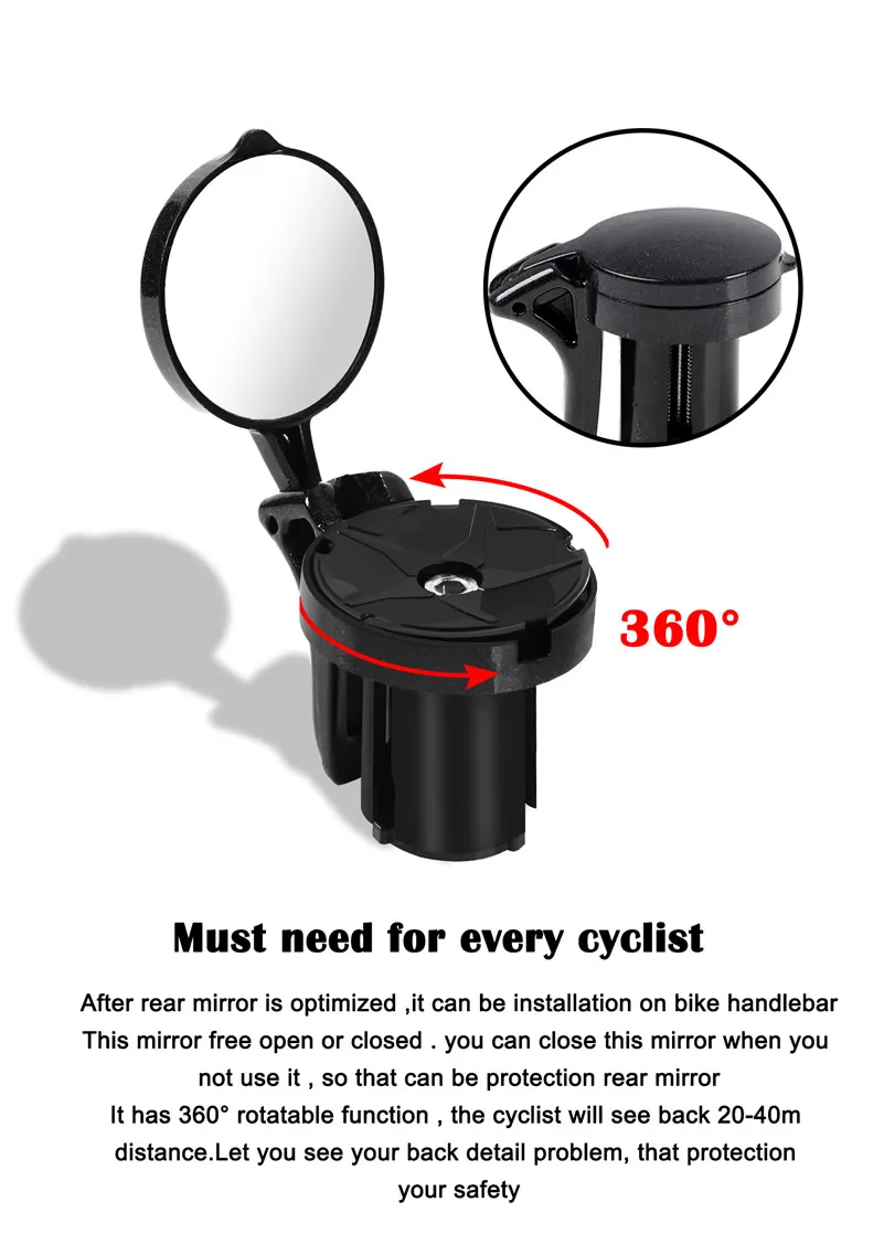 WEST BIKING зеркало заднего вида для шоссейного велосипеда с поворотом на 360 градусов, Аксессуары для велосипеда, безопасное Велосипедное Зеркало заднего вида
