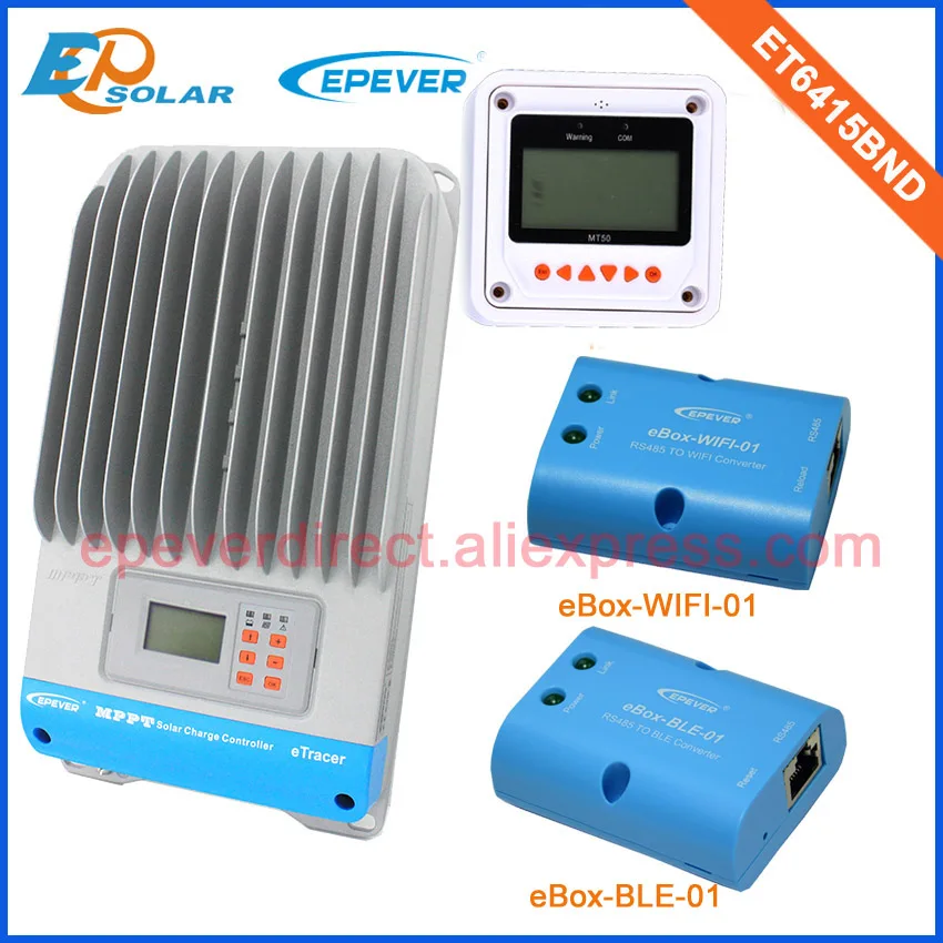 Ettracer ET6415BND контроллер солнечной панели mppt высокая эффективность 60A 60amp с wifi и MT50 12v