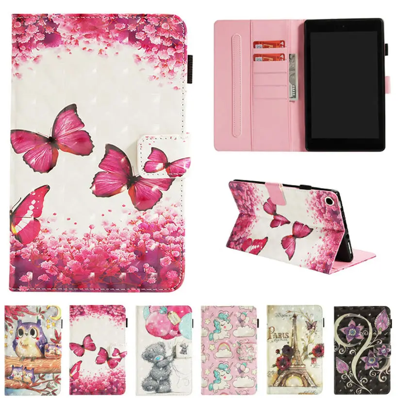 Чехол для Amazon Kindle All New Fire HD 8 2017 2018 7th 8th Generation Funda Cover HD8 &quot2016 6th 3D чехол с