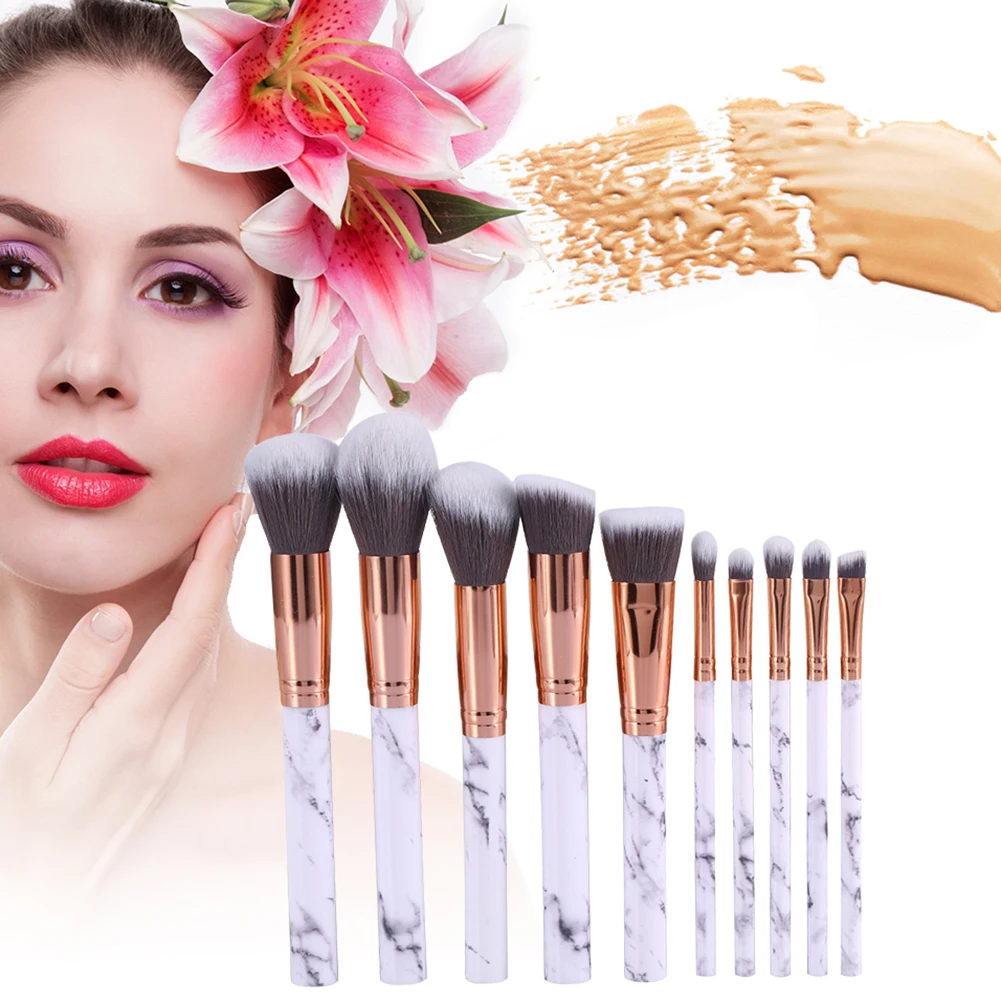 10 шт. Pro Мрамор косметическая пудра для век губ кисти набор|brush set|lip brusheyeshadow brush set |