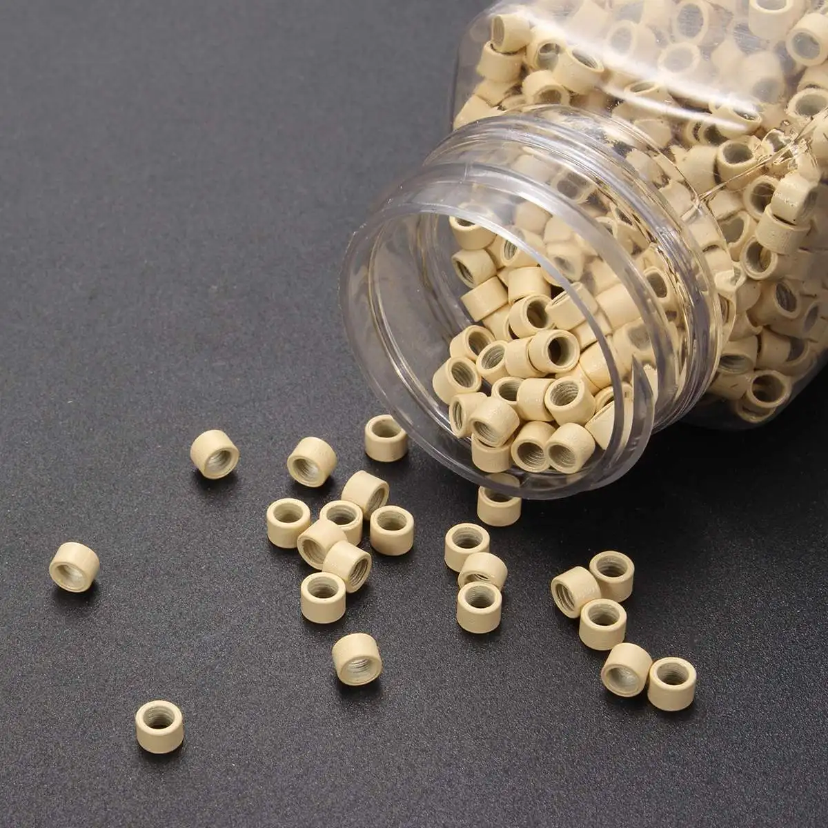 1000 шт/бутылка Силиконовые микро звенья кольца Бусины трубки с подкладкой 3 8*2 8 см