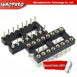 10 шт. DIP16, адаптер DIP16 с круглым отверстием, 16 контактов, 2,54 мм DIP 2,54, ИС, паяный 16-контактный разъем ИС