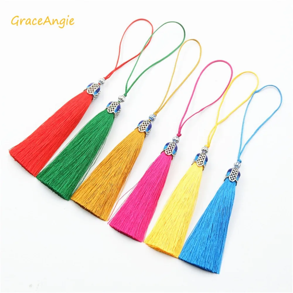 GraceAngie 2 шт./лот Chinlon + подвесные Кисточки Из Сплава в виде короны 27 цветов сделай