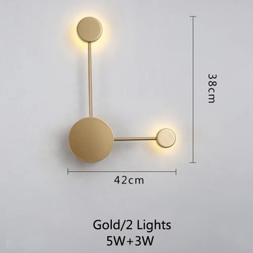 Gold-2 Lights Современный светодиодный настенный светильник для гостиной креативный настенный светильник светодиодный прикроватный светильник для спальни скандинавский дизайнерский коридор настенные светильники-бра для гостиницы - Цвет абажура: Gold-2 Lights