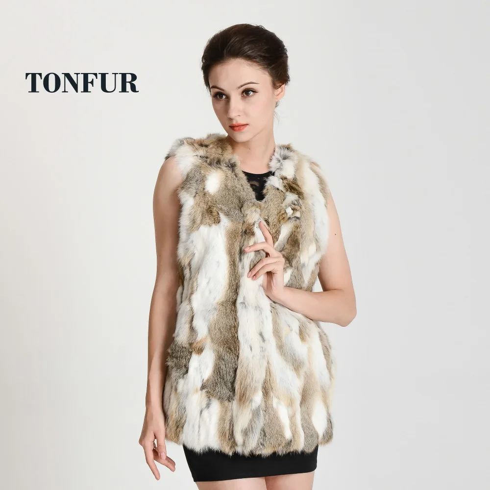 Новое поступление 2019 жилет из натурального кроличьего меха женский роскошный