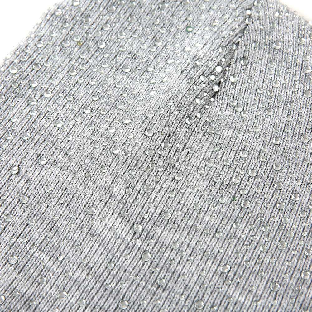 Новинка Зима Осень бини шапки женские мягкие вязаные Skullies Beanies шапка женская мода стразы хлопковая шапка Кепка