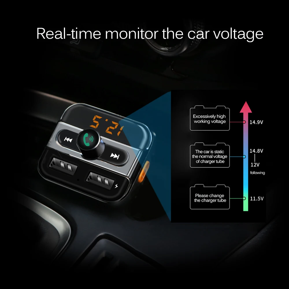 Автомобильный MP3 плеер Onever 2 USB Автомобильное зарядное устройство беспроводной fm-передатчик Громкая связь Вызов Bluetooth автомобильный комплект Поддержка TF карты для телефона