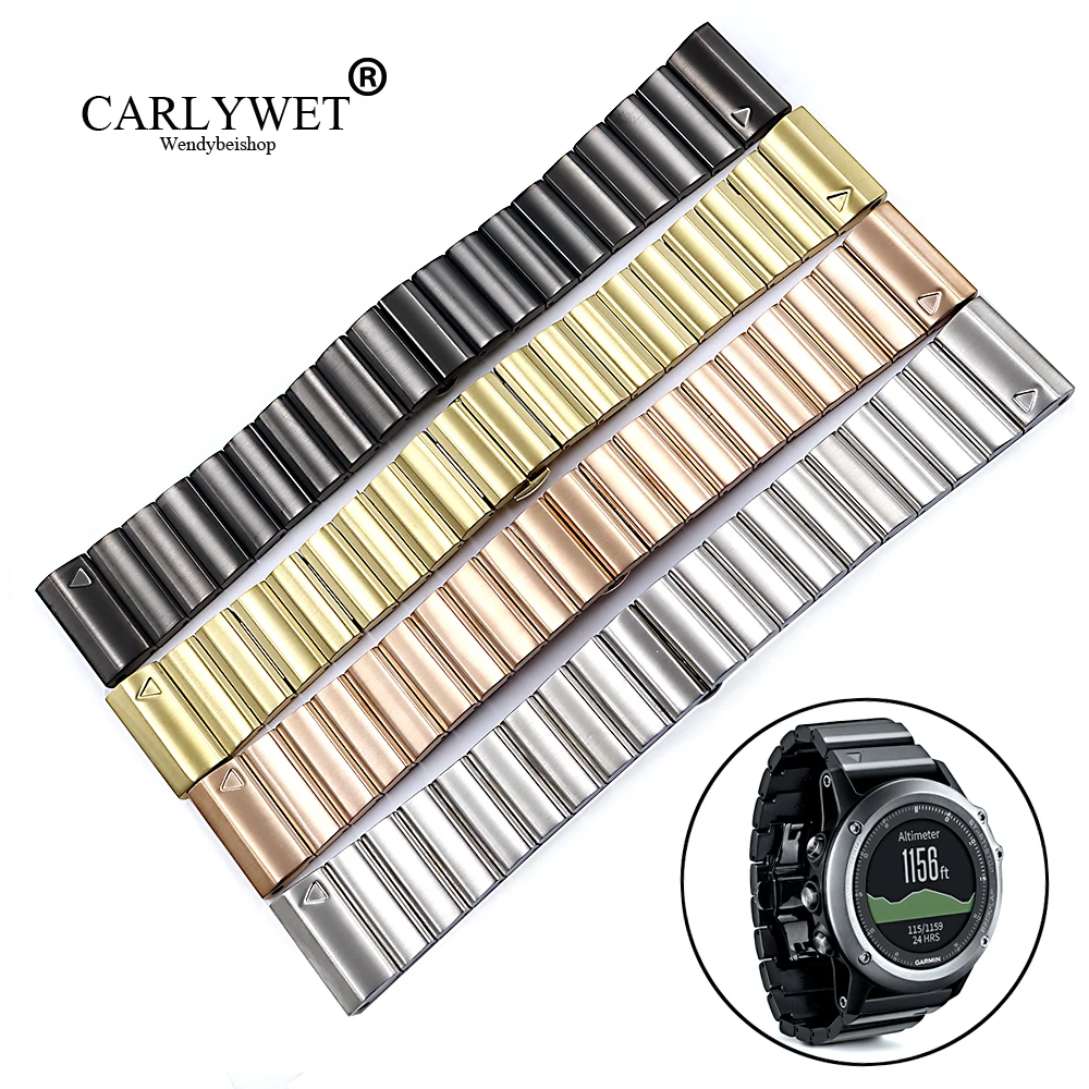 Сменные ремешки для часов CARLYWET 26 мм из нержавеющей стали 316L петли браслеты с