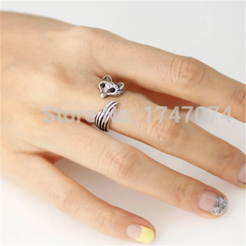 

wholesale Retro fox ring Adjustable Fox Animal Rings jewelry