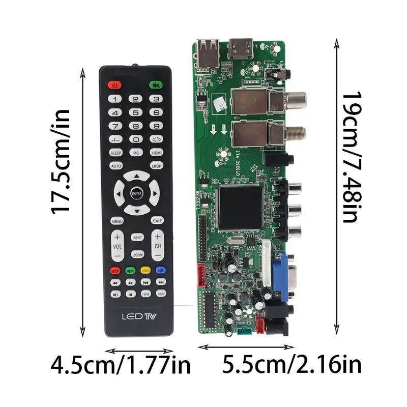 DVB-S2 DVB-T2 DVB-C цифровой сигнал ATV клен драйвер ЖК-дисплей дистанционного Управление доска пусковое устройство Универсальный двойной USB Медиа-QT526C T. S512.69