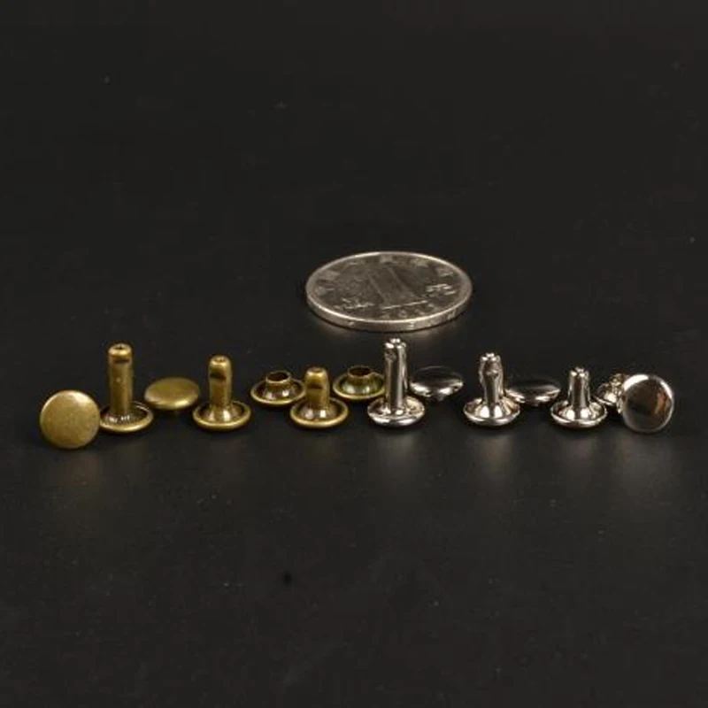 Сплошной латунный материал двухсторонние заклепки и шпильки кожаный ремешок для