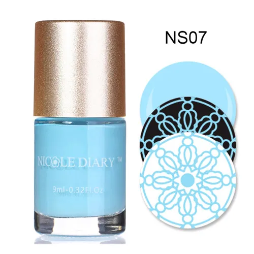 9ml NS07 NICOLE DIARY 2 в 1 штамповочный лак для ногтей, штамп для дизайна ногтей, лак для маникюра, печать ногтей, лак для рукоделия, штамповка - Цвет: 9ml NS07