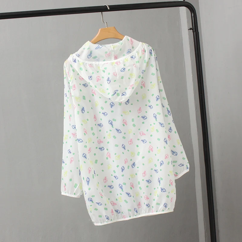 Женская ветровка с принтом тонкая Свободная Повседневная Солнцезащитная куртка