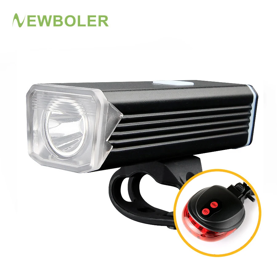 Newboler USB Перезаряжаемые велосипед света T6 спереди Руль управления для мотоциклов