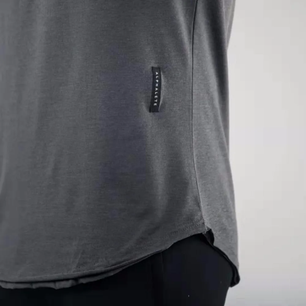 ALPHALETE Новая мужская летняя Фитнес Бодибилдинг хлопковая футболка спортивные