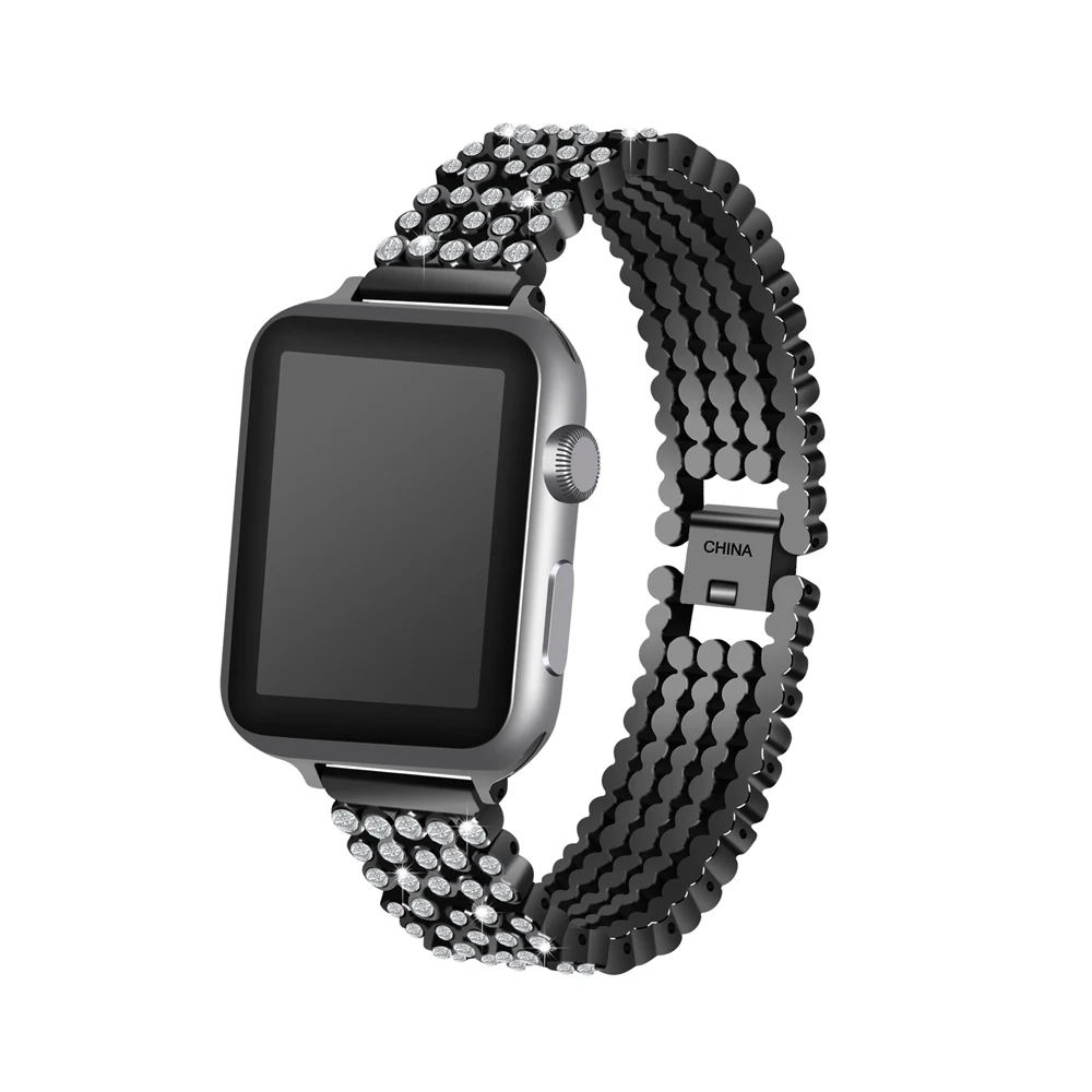 OSRUI Алмазный ремешок для Apple Watch band series 4 44 мм 40 роскошный стильный кристалл iWatch 3 2 1