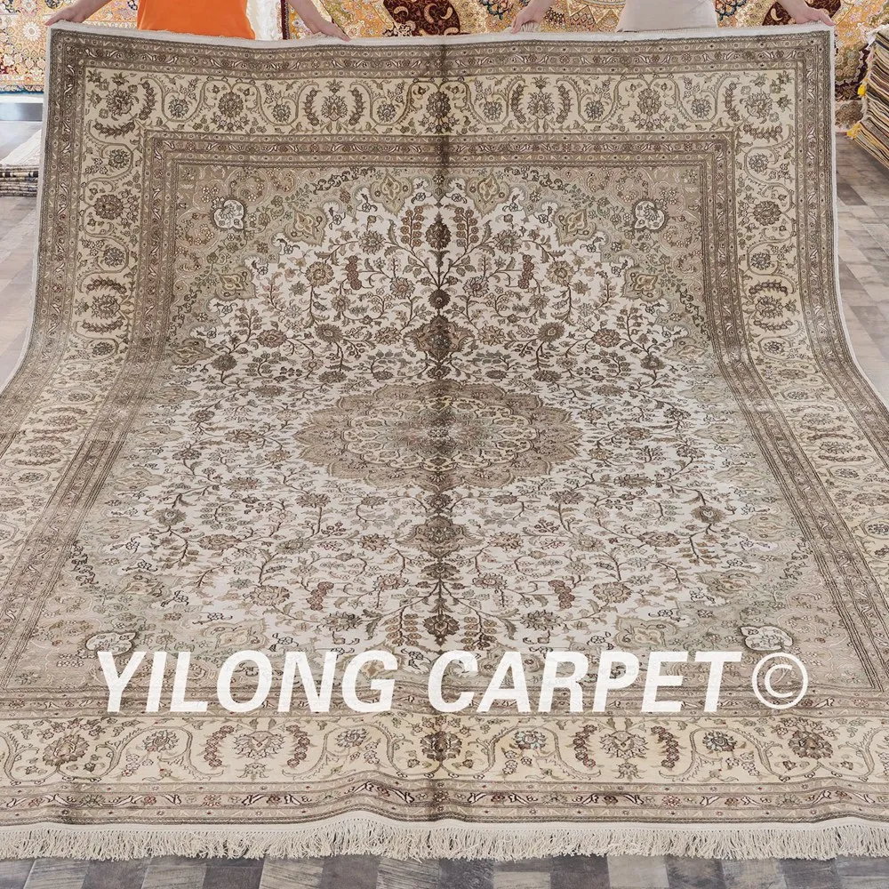 Yilong 9 'x 12' персидский шелковый ковер большой Шелковый античный турецкий ручной