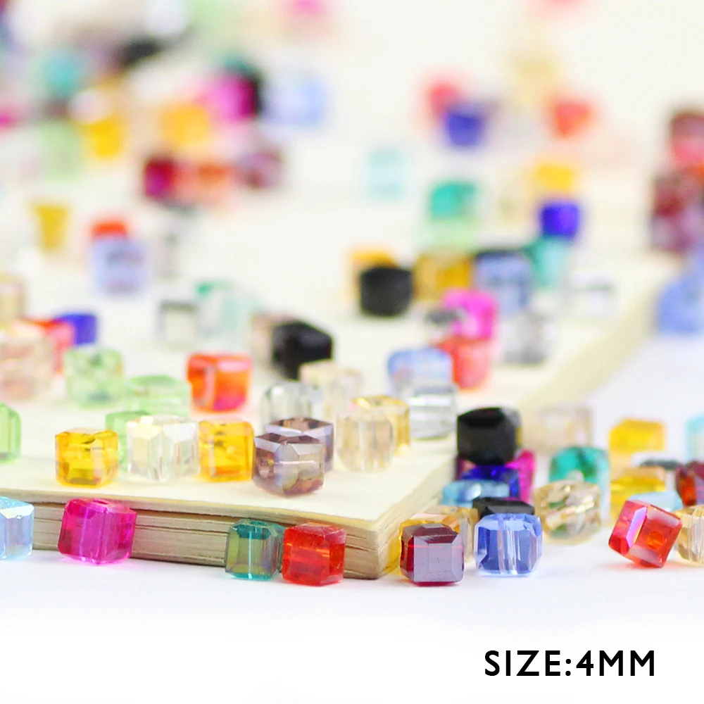 Австрийские квадратные хрустальные бусины WLYeeS 4 мм 100 шт./лот стеклянные россыпью