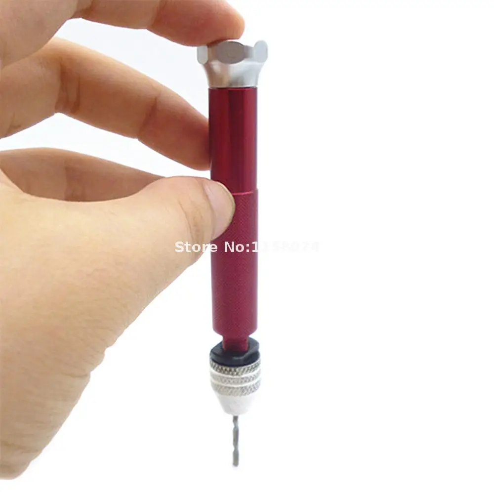 Manual Hand Drill Mini Pin Vise Tool With Keyless Chuck Clamping Range 0.3-3mm &amp 10pcs HSS Micro Twist Bit Set 0.6-2mm New |