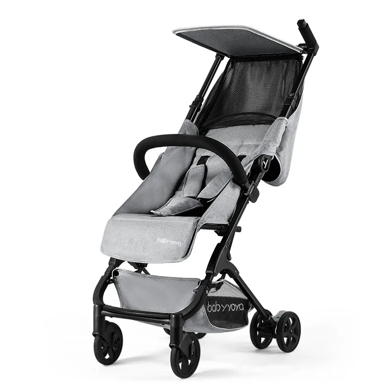 grey Babyyoya, складная, 4,8 кг, ультра-светильник, детская коляска, алюминиевый материал, может сидеть и лежать, может быть на самолете, зонтик - Цвет: grey