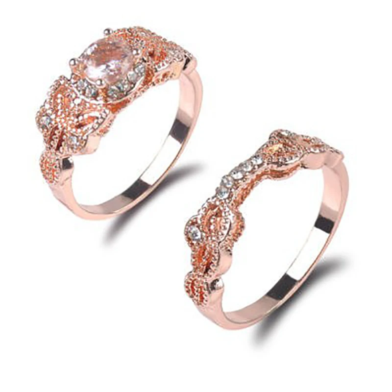 Модный комплект из 2 шт./компл. колец с кристаллами ювелирное изделие модные