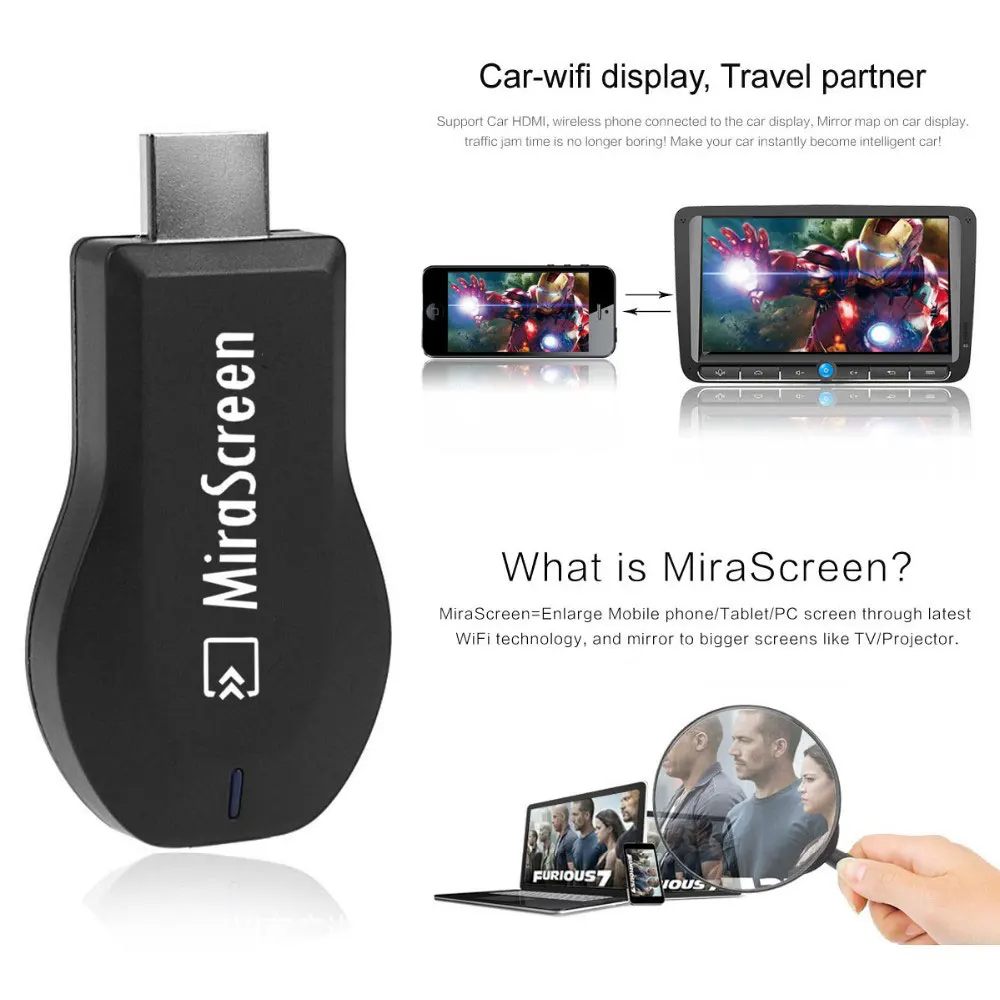 Новый ключ HDMI приемник Мини Android Airplay WiFi Дисплей мульти дисплей 1080 Full HD аудио видео
