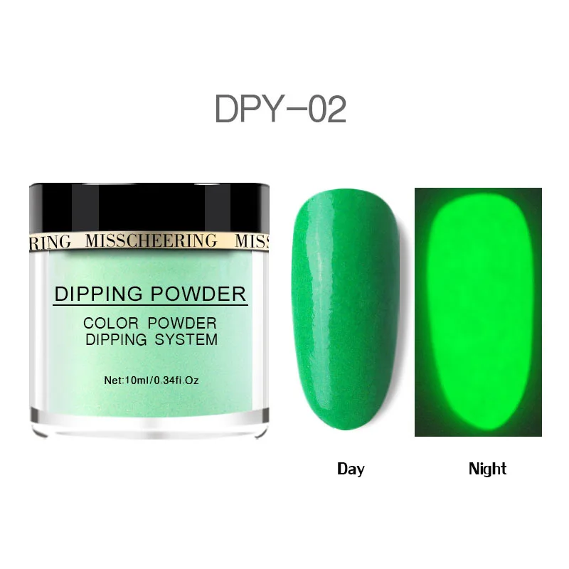 DPY-02 1 коробка Неон фосфор погружающийся порошок светящийся Дизайн ногтей украшения флуоресцентный блеск светящийся пигмент Пыль УФ гель лак дизайн - Цвет: DPY-02