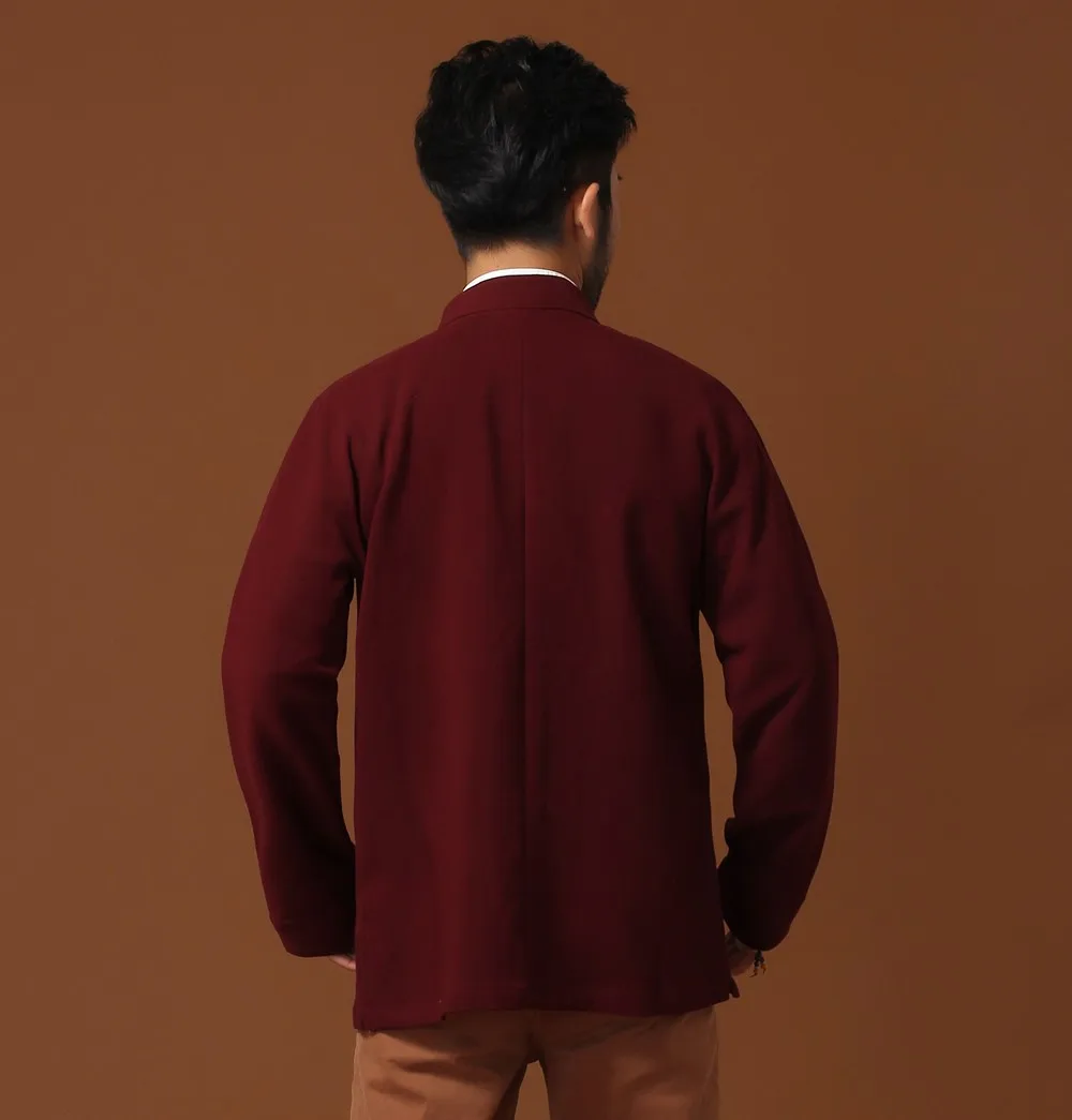 Модная мужская куртка с длинным рукавом в китайском стиле пальто кунг фу