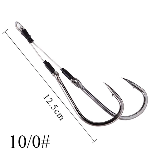 FISH KING 100-150LBs высокие из углеродистой стали двойные крючки с кольцом крючок для морской рыбалки океан Pesca рыболовные снасти - Цвет: 015