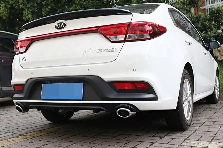 Для Kia K2 задний бампер диффузор защитные бамперы Спорт ABS Материал задний автомобильный спойлер украшения тела набор БАМПЕР СЗАДИ для губ