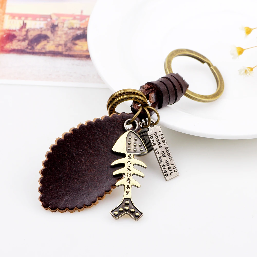 Новое поступление весны 2019 брелок из сплава в виде рыбьей кости модное