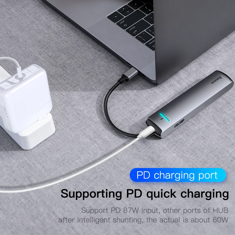 

USB-концентратор с портом USB Type-C, USB 3,0, RJ45