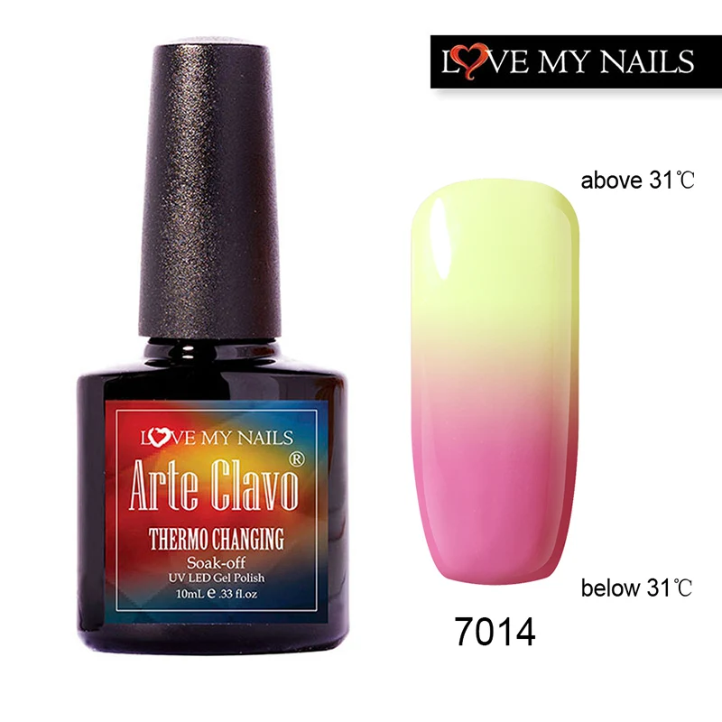 Гель лак для ногтей Arte Clavo с изменением цвета при температуре|gel nail polish colors|gel polishuv