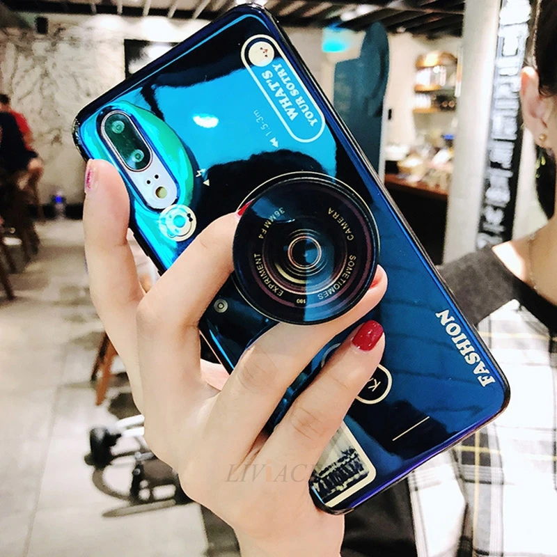 Милый чехол для телефона с камерой из ТПУ huawei y9 y7 y6 y5 prime 2018 2017 Забавный подставкой