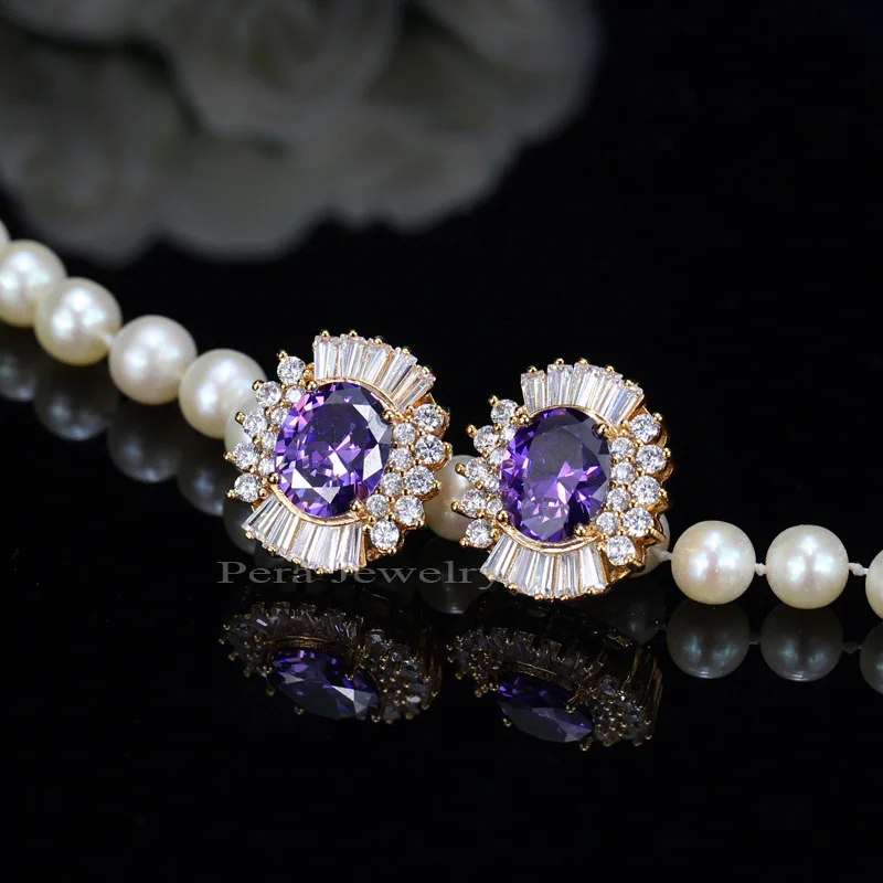 Pera Fashion Brand 5 Color Option Big Ear Stud Round Cute Crystal Rhinstone Paved Setting Earrings For Women Party Gift E253 | Украшения и