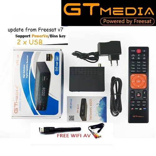 3 шт. GTMEDIA V7S спутниковый ресивер DVB S2 1080p телеприставка с USB WIFI Доставка из Китая
