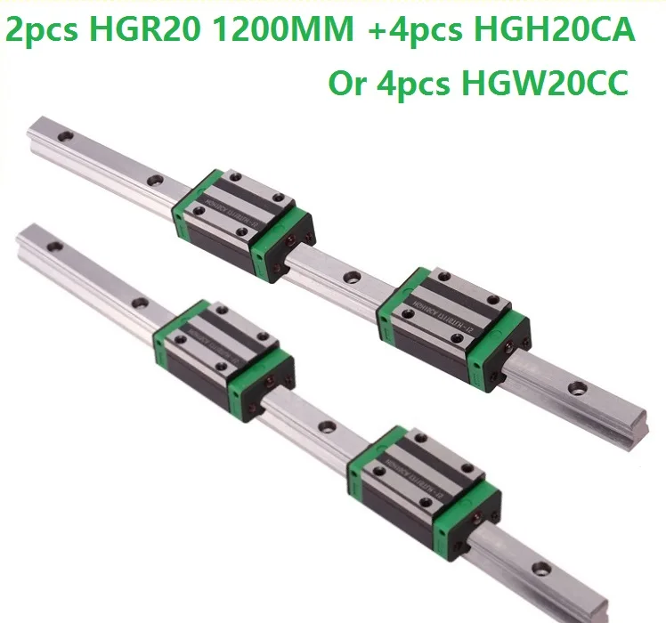 Линейная направляющая HGR20 L 1200 мм 2 шт. + линейный блок HGH20CA / HGW20CC|Линейные