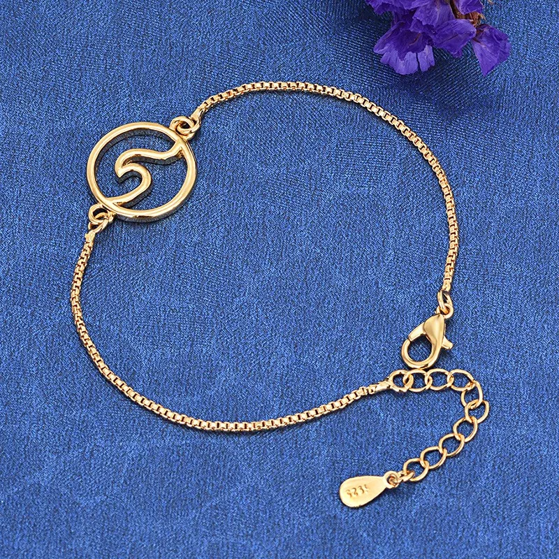 New Arrival Fashion Jewelry Simple Copper Wavy shape Bracelets For Women Gold Silver Color Geometric Bangles Wholesale | Украшения и
