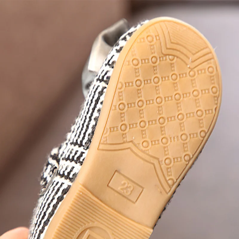 

Kids Girls Shoes Spring Plaid Pattern Princess Shoes For Girl Children's Flats Shoes 1-3.5Y