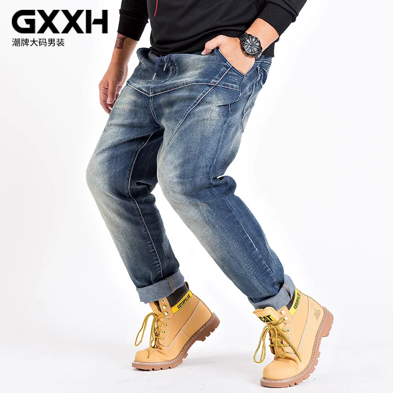 Большие размеры XXL 7XL мужские джинсы GXXH новинка Осень зима большой размер прямые