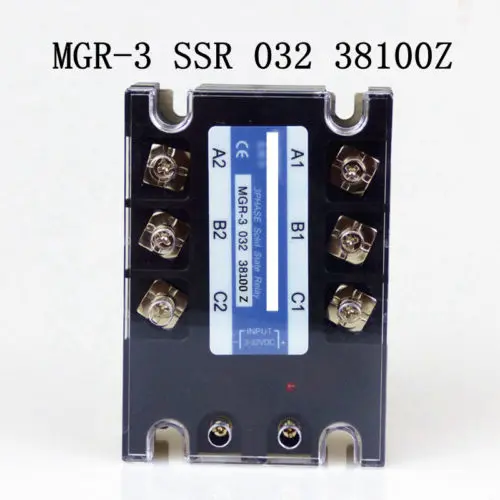 

DC to AC 3-32VDC Input 380VAC Output SSR 100A 032 38100Z Three 3-Phase Solid State Relay