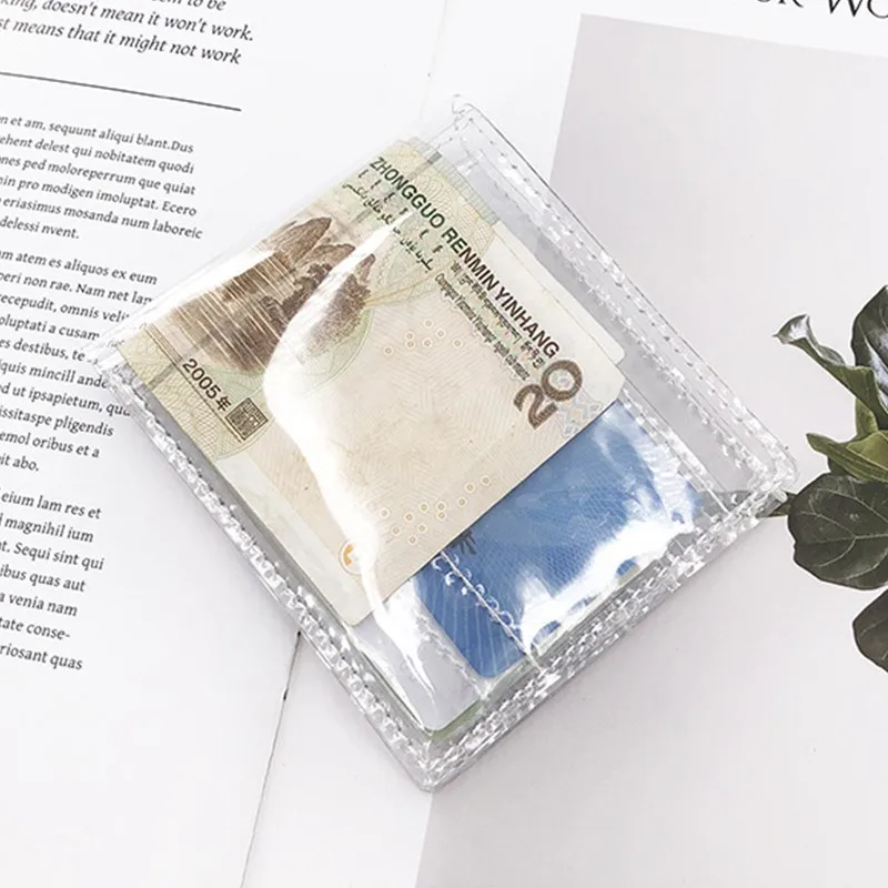 Прозрачные женские кошельки и бумажники из ПВХ прозрачный короткий кошелек для