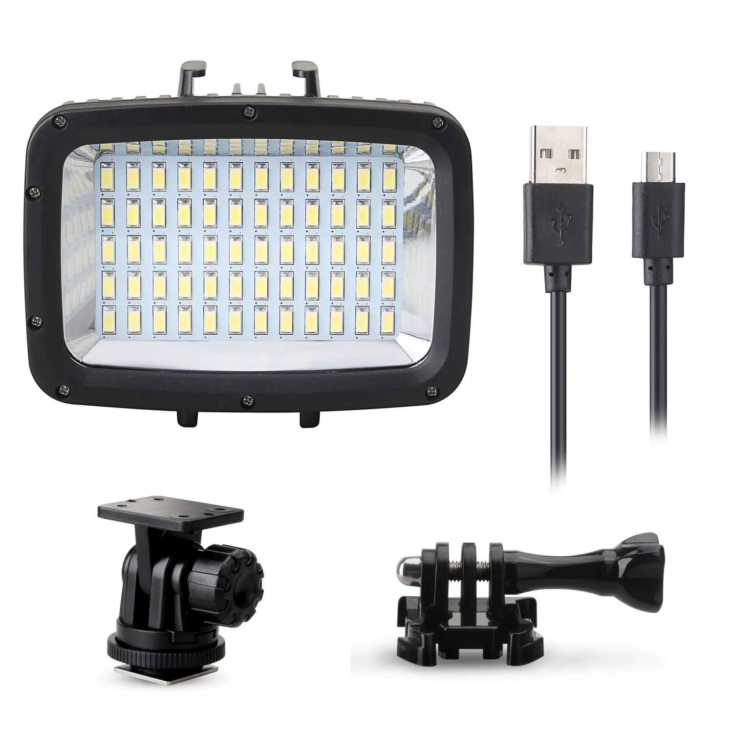 

60pcs Led 1800LM Underwater 40m Diving Lamp Waterproof Video LED Light for DSLR GoPro Xiaomi Yi Sports Action Camera EACHSHOT