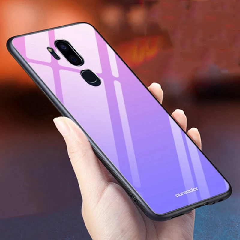 Чехол для lg G7 чехол ThinQ градиентное закаленное стекло+ чехол с мягкими краями 6,1 ''для lg G7 ThinQ dream glass чехол lg g7 чехол ThinQ s shell