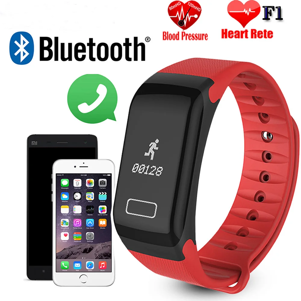 F1 Smartband здоровья наручные часы сигнализации вызова вибрационный для xiomi Android и ios