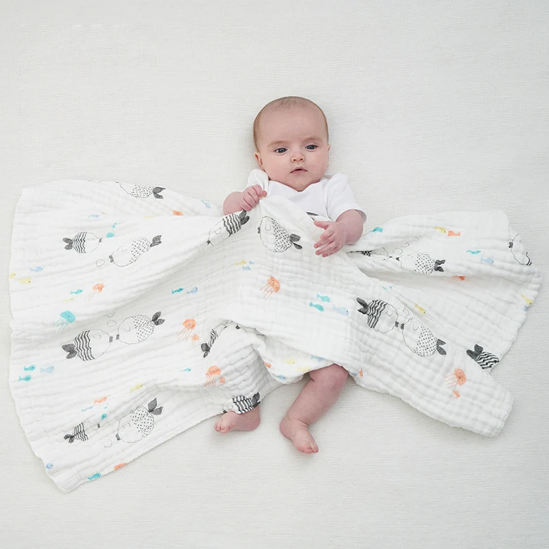 6-слойное бальное платье 100% хлопок новорожденного завернутый салфетки банное